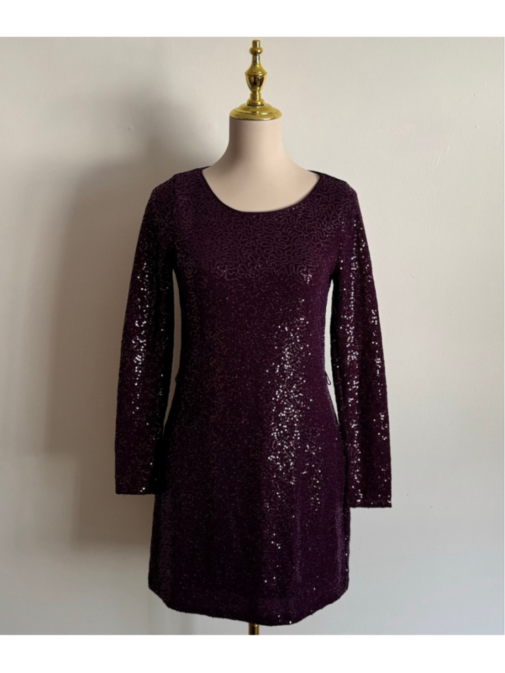 Women's Express Long Sleeve Sequin Dress Purple Size S
